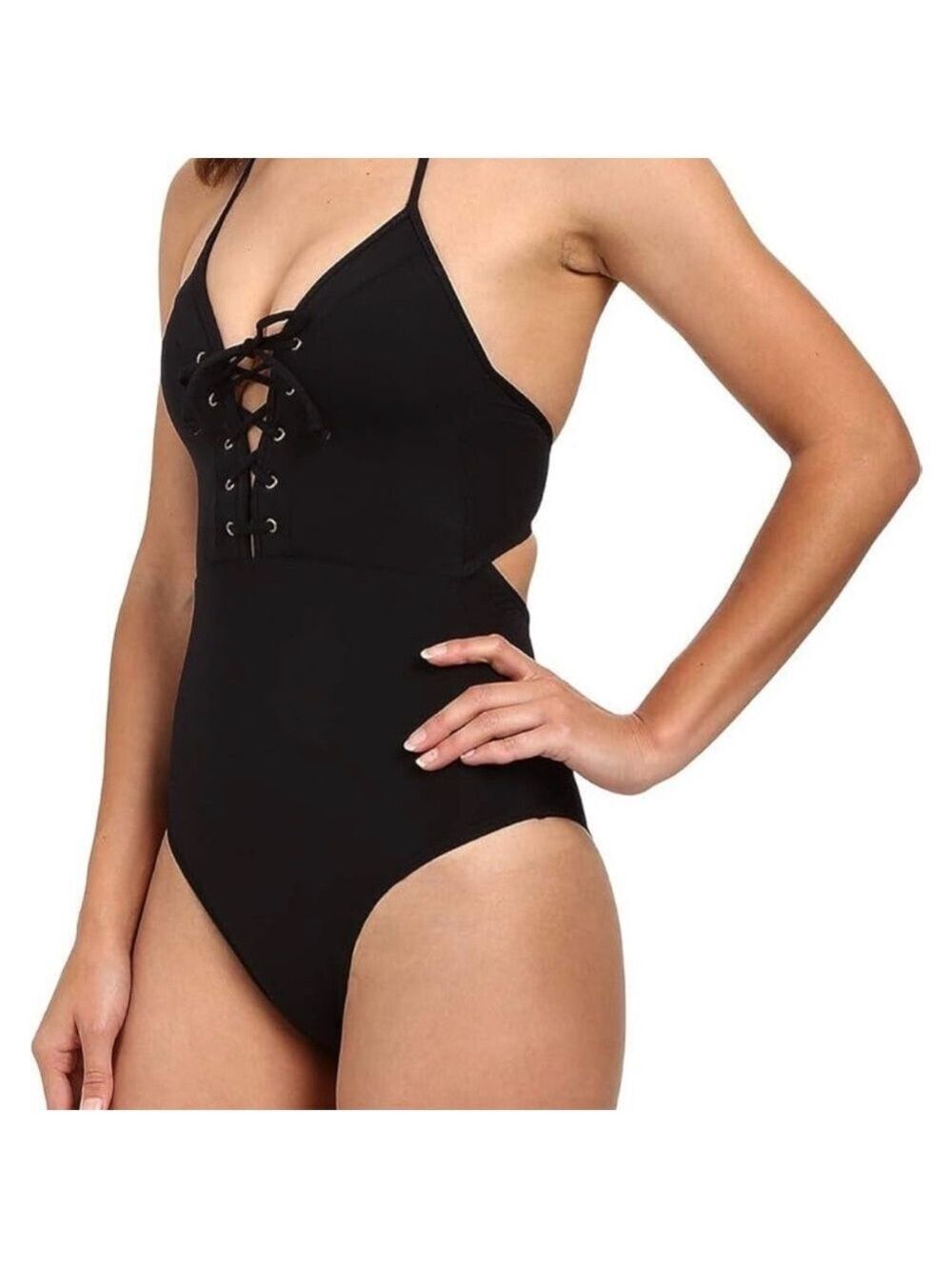 JETS By Jessika Allen Swimwear Australia Women Lace Up One Piece Swimsuit Size 6 - Picture 2 of 11